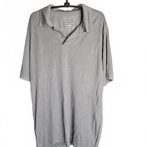 RIVA Men's Gray Polyester Polo Shirt Large
